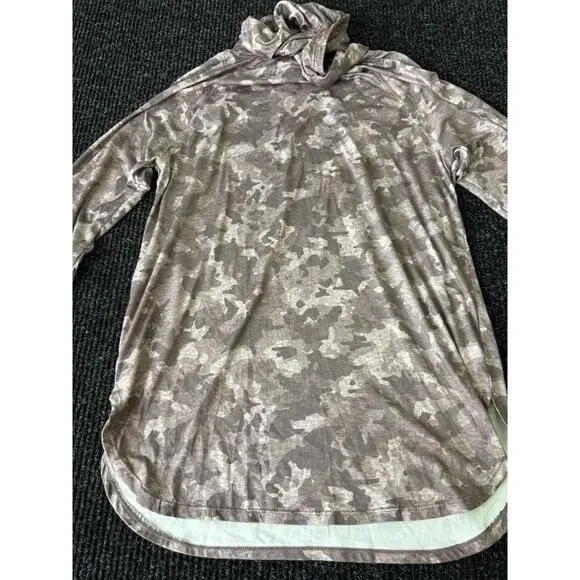 NWT b New York Camo Print Hooded Tunic Top M Long Sleeve Lightweight - Picture 5 of 5
